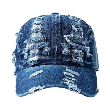 Imagem de Boné De Beisebol Vintage Unissex Em Denim Lavado, Respirável, Protetor