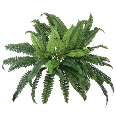 Imagem de QIANYUN Samambaias falsas, 4 pacotes de samambaias falsas, grande vegetação artificial de samambaia de Boston para plantadores ao ar livre, varanda, jardim, decoração de casa e escritório (4, verde)