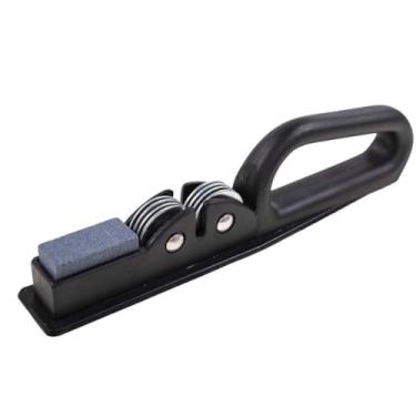 Imagem de Afiador de Facas Profissional em Aço Inox Preto com Pedra de Amolar