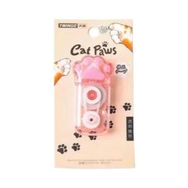 Imagem de Fita Corretiva Portátil Branca Kawaii Com Garras De Gato 6M Para Estud