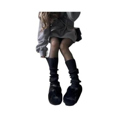 Imagem de Meias De Lã Tricotadas Para Mulheres, Estilo Lolita Japonês, Aquecedor