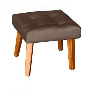 Imagem de Puff Banqueta Decorativa Glamour Dubai Com Pés Quadrado Marrom - SMF D