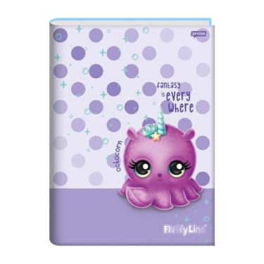 Imagem de Caderno Brochura Pequeno 1/4 Capa Dura 80 Folhas Fluffyline Jandaia Estampa 2