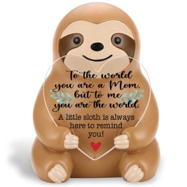 Imagem de SunyJone Presente de mãe preguiça, presente significativo de dia das mães da filha do filho, estatueta de preguiça sentimental para apreciação da mãe, decoração de mesa fofa lembrança para aniversário