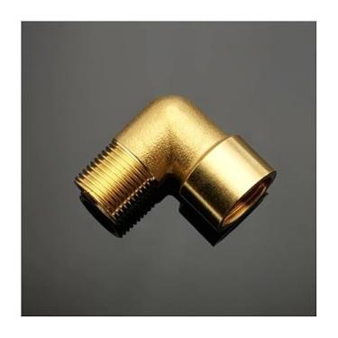 Imagem de 1/20.3 cm 1/10.2 cm 3/20.3 cm 1/5.1 cm 3/10.2 cm 2.5 cm fêmea x rosca macho 90 graus latão cotovelo encaixe conector acoplador para água combustível cobre adaptador (fêmea para macho, 3-1/10.2 cm)