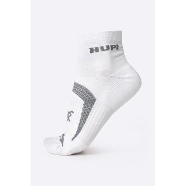 Imagem de Meia HUPI Running Pro Prime Branco e Cinza - LT para pés menores 34-38