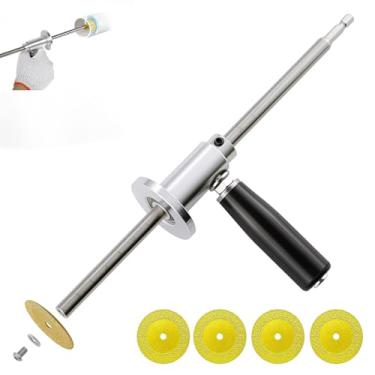 Imagem de Cortador de tubo interno para cortador de tubos de PVC, com 4 rodas e alça de corte de grão de diamante, profundidade de corte ajustável de 17 cm, adequado para tubos de 3,5 a 20,3 cm, haste sextavada