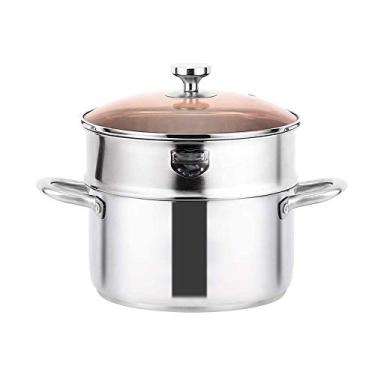 Imagem de U5GAAALPPQ9 Panela de leite vaporizador de aço inoxidável grosso panela de sopa duplo a gás fogão de indução panela de uso duplo panela de cozinha panelas