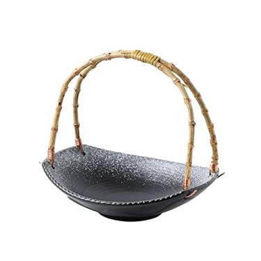 Imagem de Bandeja de cerâmica, restaurante, bar de sushi e utensílios de mesa de hotel, prato suspenso com alça, cesta de frutas