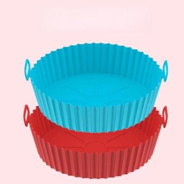 Imagem de Forma Redonda de Silicone para Air Fryer | Bandeja Antiaderente para Fritadeira Elétrica | Acessório Reutilizável até 220°C(2 PCS)