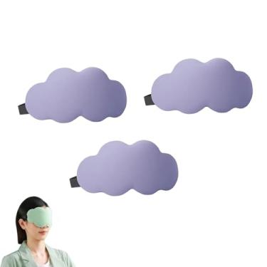 Imagem de PLAYTHROUGH Máscara de dormir Ice Silk 3 peças, máscara blackout com alça elástica ajustável para viagens Siesta, pressão zero (roxa)