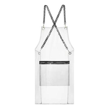 Imagem de MotiveTech de cabeleireiro ajustável com bolso com zíper, ideal para cozinhar, cortar cabelo, ir a cafeterias ou pintar, Claro