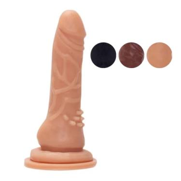 Imagem de Prótese Maciça Com Ventosa 14 X 3,5Cm Brinquedo Intimo Realista Dildo Consolador MVN22 (CHOCOLATE)