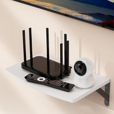 Imagem de DAWASAPAT Prateleira de TV flutuante branca