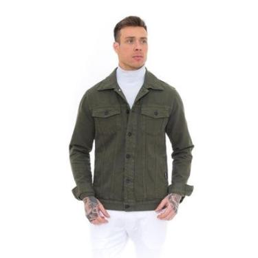 Imagem de Jaqueta jeans masculina cores clássicas Casaco Sarja Casual-Masculino