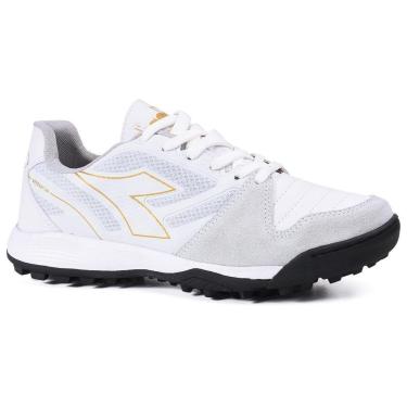 Imagem de Chuteira Unissex Diadora Vittoria Society Branco e Dourado-Unissex