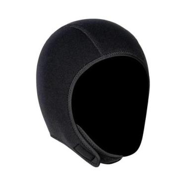 Imagem de Touca De Mergulho Unissex De Neoprene 3mm Térmica Elástica Com Alças P