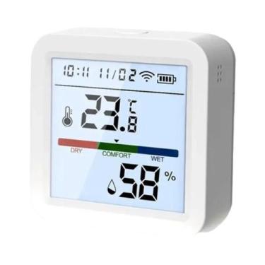 Imagem de Sensor Inteligente de Temperatura e Umidade Wi-Fi Tuya - Compatível co
