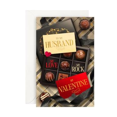 Imagem de Prime Greetings Cartão de Dia dos Namorados do marido, feito nos EUA, cartolina grossa com envelope premium embalado em um envelope de apresentação reutilizável, ecológico, 12,7 cm x 19,7 cm