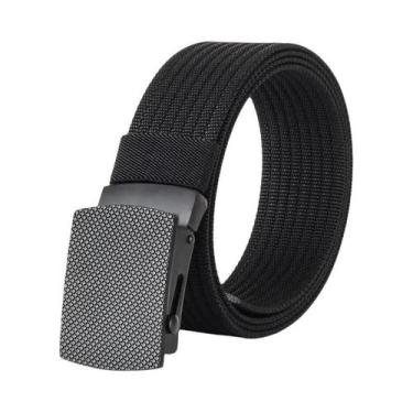 Imagem de Cinto De Nylon Preto 3.8cm Respirável Com Listras Para Esportes Ao Ar 