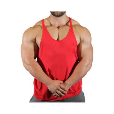 Imagem de Camiseta Sem Mangas Masculina Em Algodão Y-Back Básica De Cor Sólida P