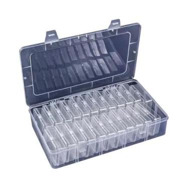 Imagem de Mini Caixa Organizadora De Plástico Transparente Com Tampa Articulada 