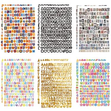 Imagem de Adesivos de letras de revistas - Adesivos de letras de scrapbook de estilos mistos com linda geometria vintage preto branco glitter alfabeto número adesivo para scrapbooking, material de agenda