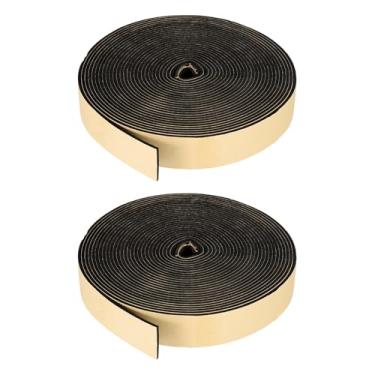 Imagem de PATIKIL Fita isolante de espuma, 2 peças de 3,5 cm L x 0,5 cm x 1,2 m x 32,8 pés tira de vedação de porta autoadesiva para ar condicionado de janela de porta, preta
