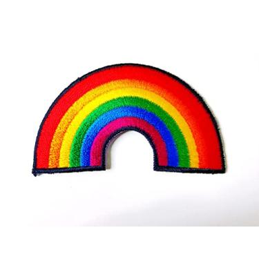 Imagem de PLpatch Rainbow Cute Cartoon Logo1 Costurado Ferro em Aplique Bordado Emblema Sinal Patch Vestuário Fantasia