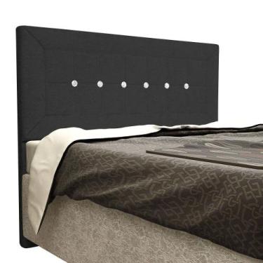 Imagem de Cabeceira Vegas Cama Box King 195 cm Suede Preto Amassado - JS Móveis