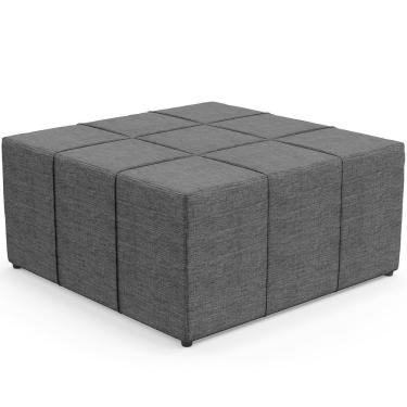 Imagem de Puff Quadrado Milano 90x90cm W01 Linho Cinza Escuro