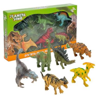 Imagem de Brinquedo Planeta Dino 6 Dinossauros Sortidos De Plástico Presente Par