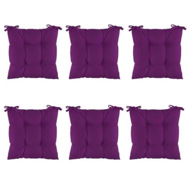 Imagem de Kit 6 Assentos Futton Almofada 4 Furos De Cadeira Poltrona Futon 40x40