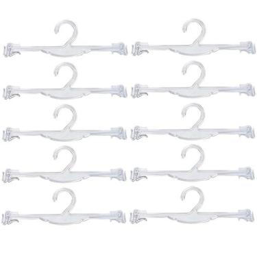Imagem de Kit 10 Cabides para Lingerie com Encaixe para Alças Lojas Transparente