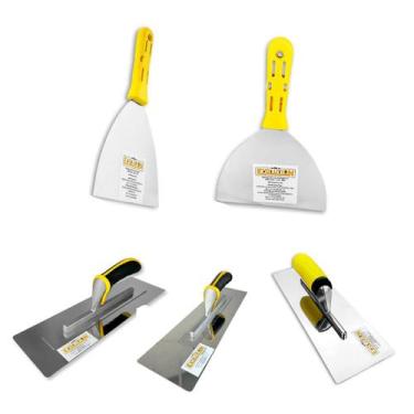 Imagem de Kit Desempenadeiras Flexíveis E Espátulas Inox Evolution Para Massa Ge
