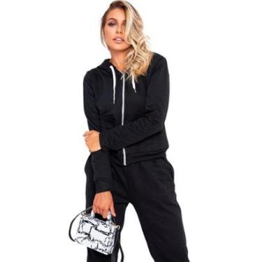 Imagem de Conjunto Feminino Moletom Flanelado Capuz Inverno Promocao-Feminino