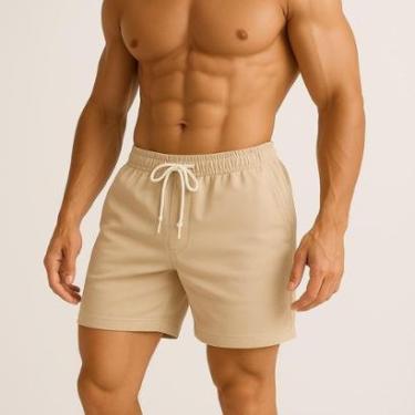 Imagem de Short Masculino em Linho Premium com Bolsos Laterais Mauricinho Verão-Masculino