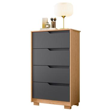 Imagem de Cômoda Sole 4 Gavetas Titanium-freijó - Móveis Albatroz Titanium-freijó