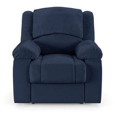 Imagem de Poltrona Do Papai Reclinável Sala De Cinema Barcelona Elétrica Usb Pu Azul