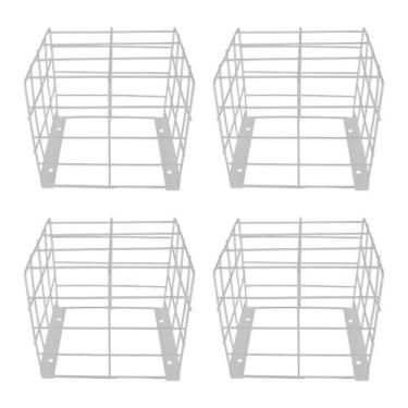 Imagem de Kit 4 Grade Câmera Gaiola Segurança Quadrada Branca E Preta - TR ARAMA