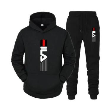 Imagem de Conjunto De Moletom Masculino Com Capuz E Calças De Fleece 2 Peças Cas