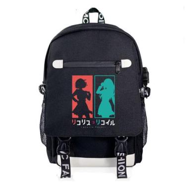 Imagem de Mochila escolar Lycoris Recoil para crianças Anime 32x14x46cm - yiweis
