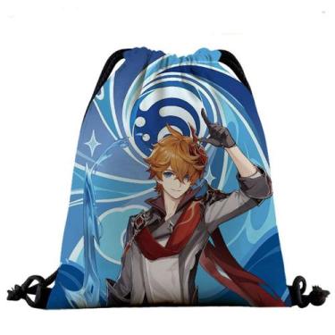 Imagem de Mochila com cordão Genshins Impacts Keqing Anime 39x32cm - Yiweisai