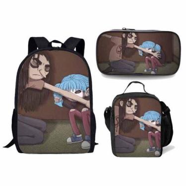 Imagem de Conjunto de mochilas Sallys Faces Cartoon Kids School Nylon 3 unidades
