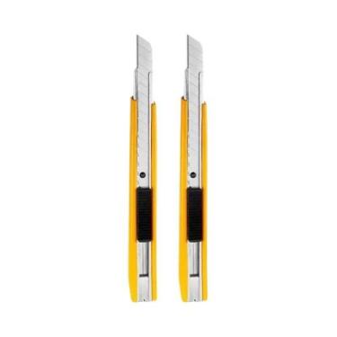 Imagem de Estilete Retrátil De Aço Inoxidável 9mm Com Lâminas Destacáveis Para C