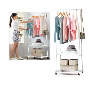 Imagem de Arara Organizadora De Roupas E Sapatos Com Rodas Closet