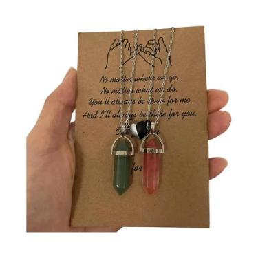 Imagem de Colares De Cristal Com Pingente De Coração De Quartzo Rosa Para Casais