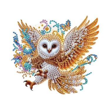 Imagem de Kit De Pintura Diamante Coruja Para Iniciantes Adultos, Formato Especi