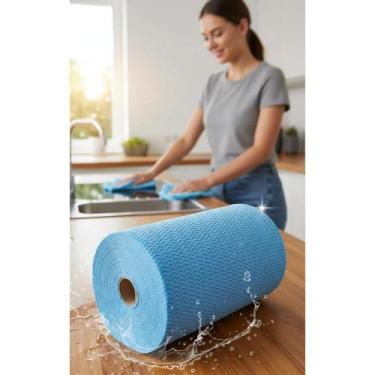 Imagem de Panos multiuso azuis 20x40cm - 600 unidades rolo - Congratulations Sto