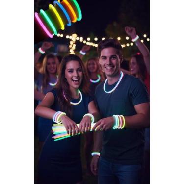 Imagem de 100 Pulseiras Neon Festa Brilho Escuro 8h Festa Neon - Congratulations